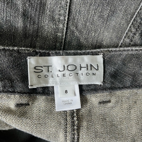 St. John Gold Black Flare High Waist Jeans - Picture 7 of 8